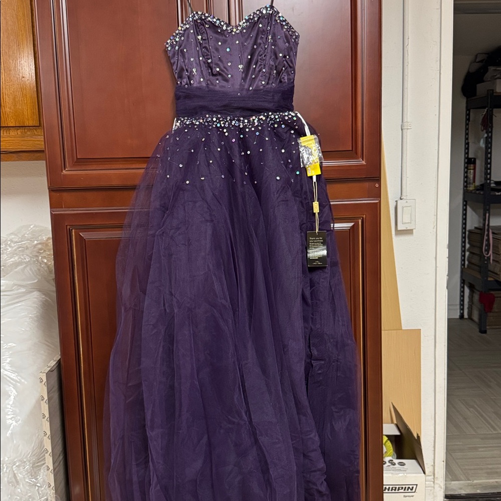 Women Strapless Prom Dress Tulle Princess Evening Gowns Rhinestone Beaded New
